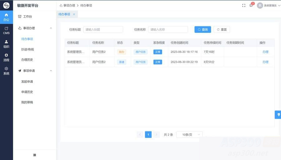 开源OA协同办公系统 集成Flowable流程引擎 可拖拽创建个性表单