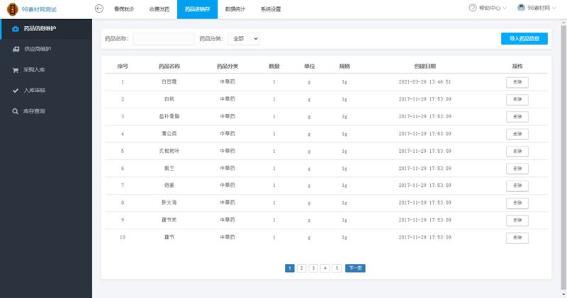 【站长亲测】ThinkPHP医疗门诊病人挂号管理系统源码 医院进销存数据统计管理系统