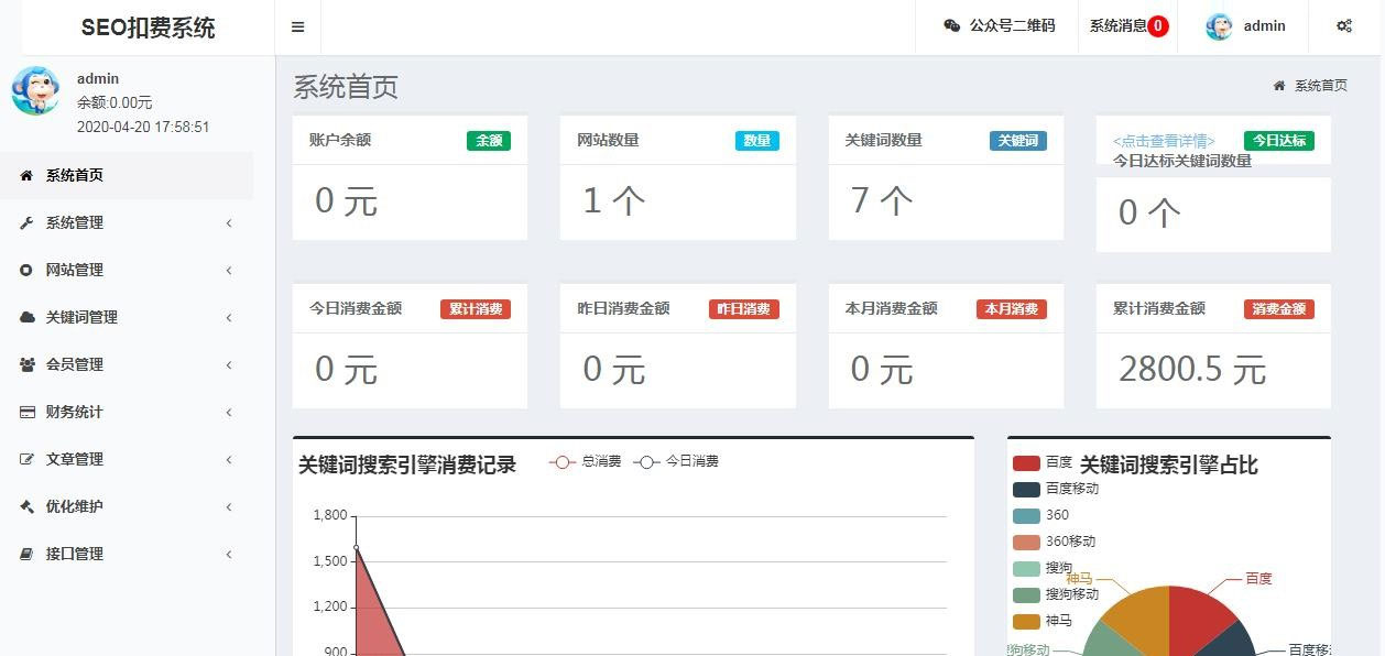 Thinkphp内核SEO按天计费系统源码聚合SEO关键词按天自动扣费