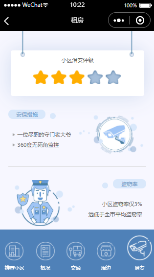 小区管理小程序治安评级页面模板下载
