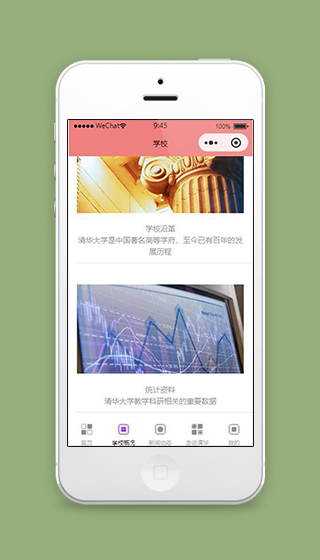 教育平台小程序学校概况页面源码下载