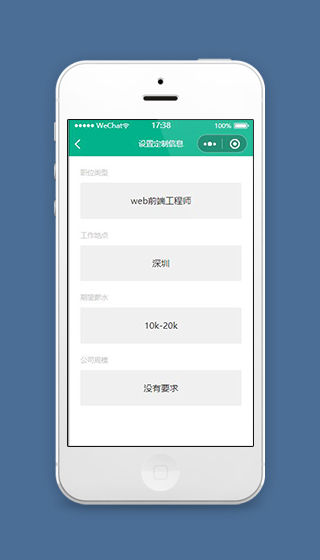 简历小程序设置定制信息页面源码下载