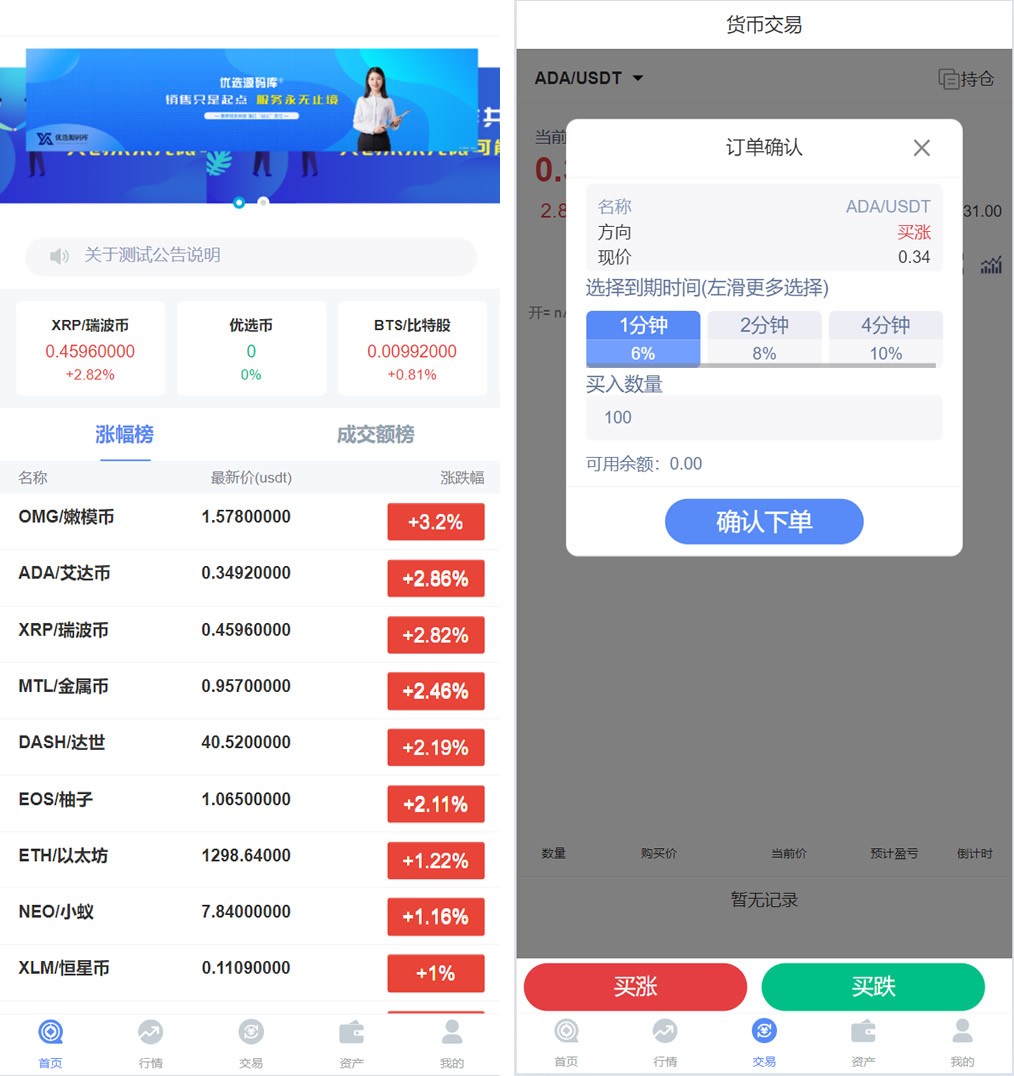 微交所fastadmin框架双语言外汇系统-微盘系统仿交易所-USDT支付