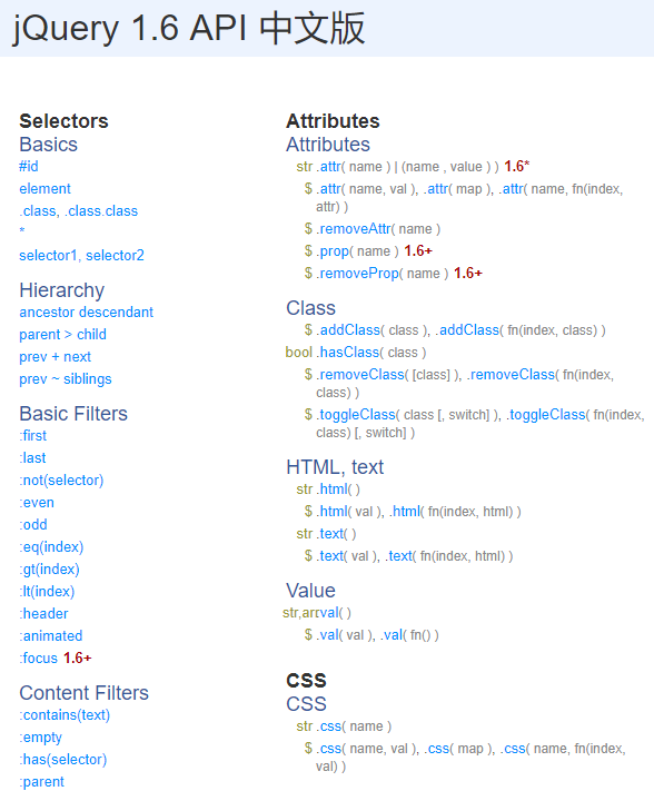 jQuery 1.6 API 中英文版打包