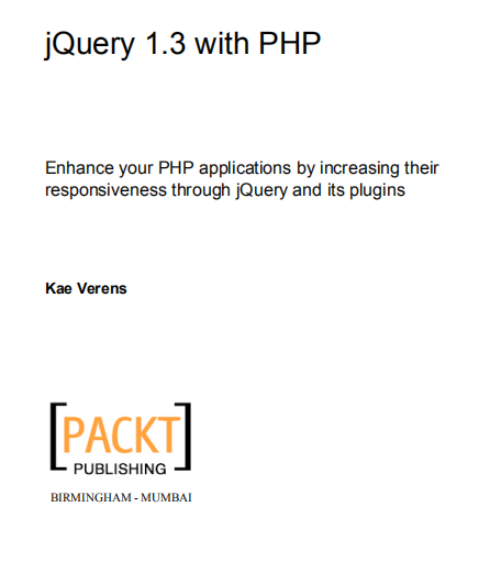 jQuery 1.3 with PHP 英文pdf