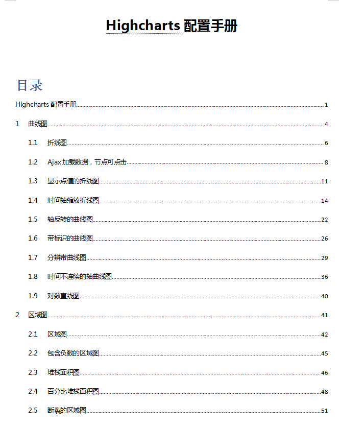 Highcharts配置手册 中文WORD版