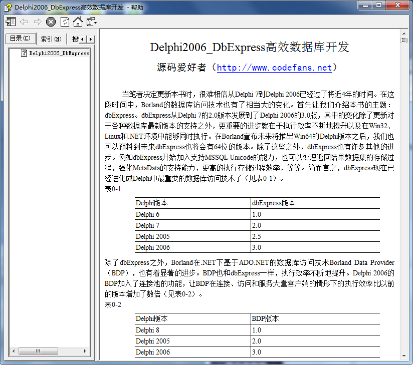 Delphi2006—DbExpress高效数据库开发 chm格式