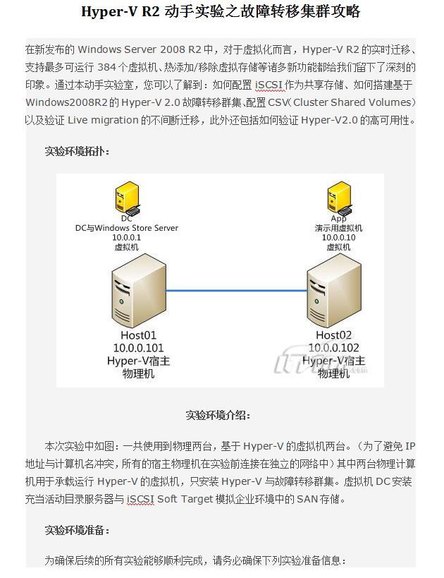 Hyper-V_R2动手实验之故障转移集群攻略