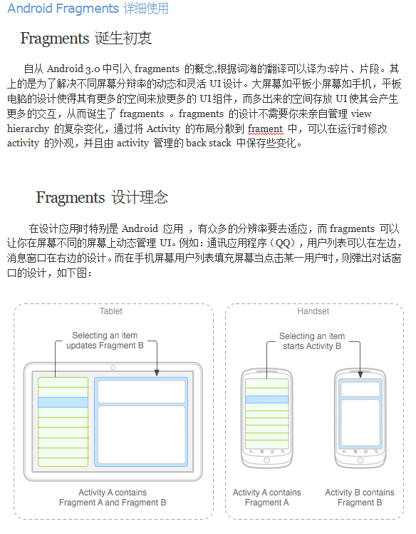 android-fragment详解使用 中文