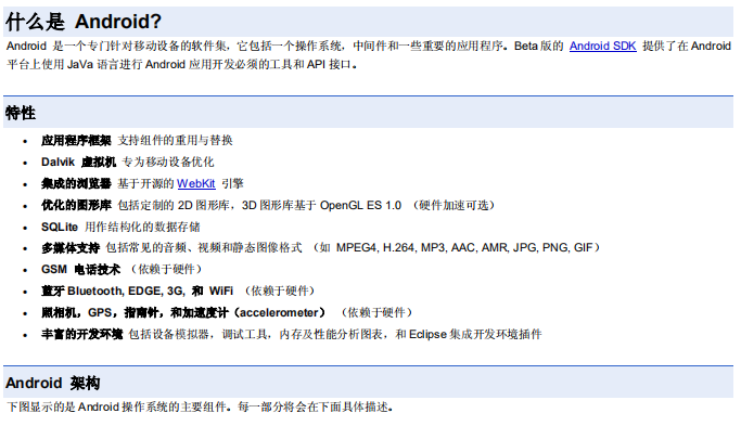 Android SDK 中文开发文档