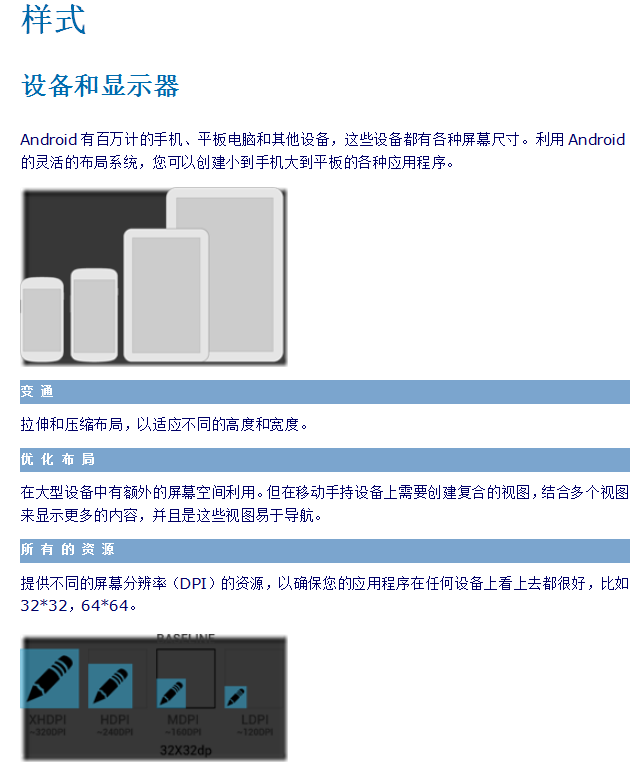 Android的界面设计规范 中文