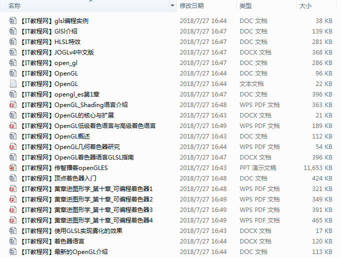 OpenGL着色器教程资料合集