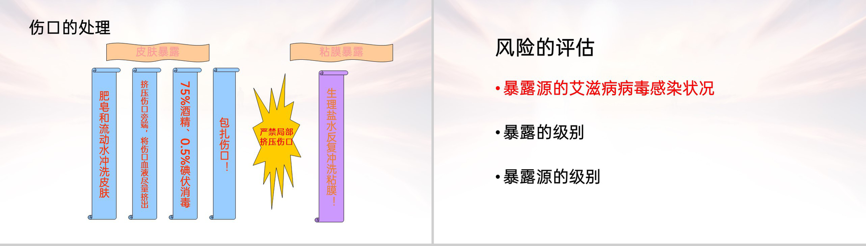 灰色简洁医务人员职业暴露的预防及处理PPT模板