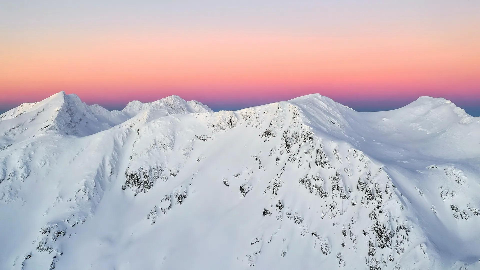 雪山 夕阳辉光 夕阳 雪 山 自然