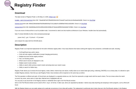 Registry Finder