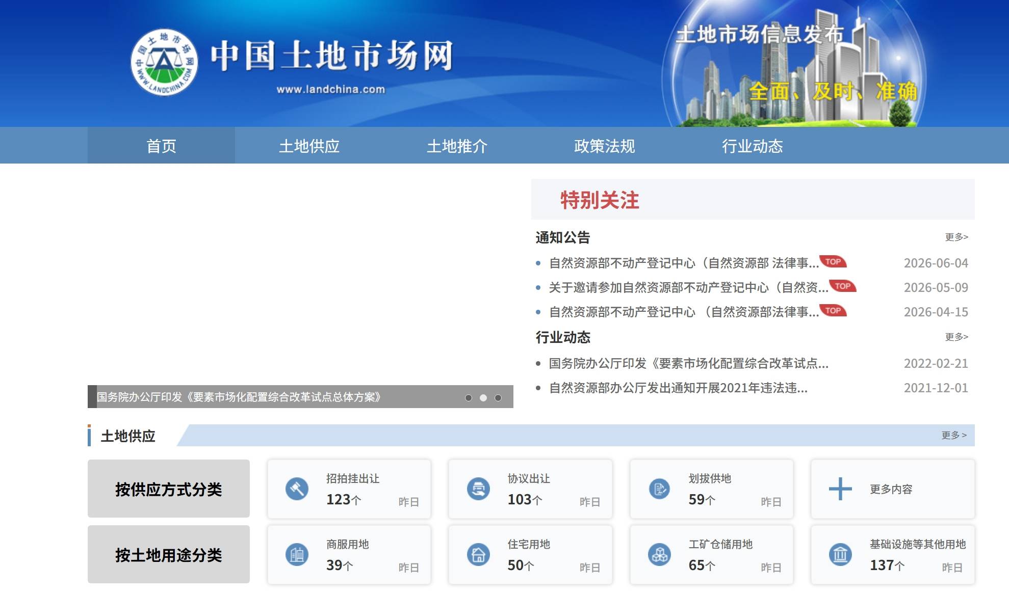 中国土地市场网